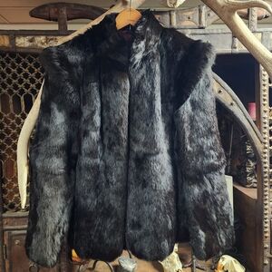 Vintage Black Rabbit Fur Coat